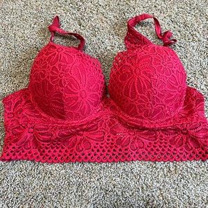 Red lace push up bra size S